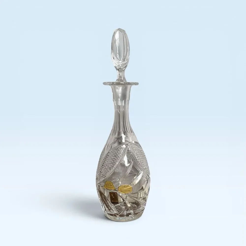 Vintage Castle Crystal Cut Lead Crystal Glass Decanter West Germany original